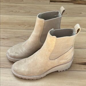Dolce Vita Beige Suede Ankle Booties